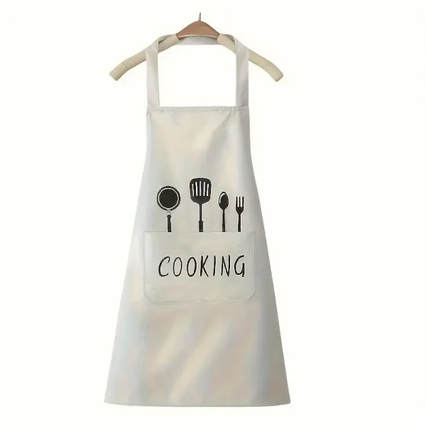 Tablier de cuisine en polyester avec poches – Design pratique, lavable à la main