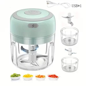 Mini hachoir électrique sans fil 250 ml – Rechargeable USB, multifonction viande, légumes, ail, fruits