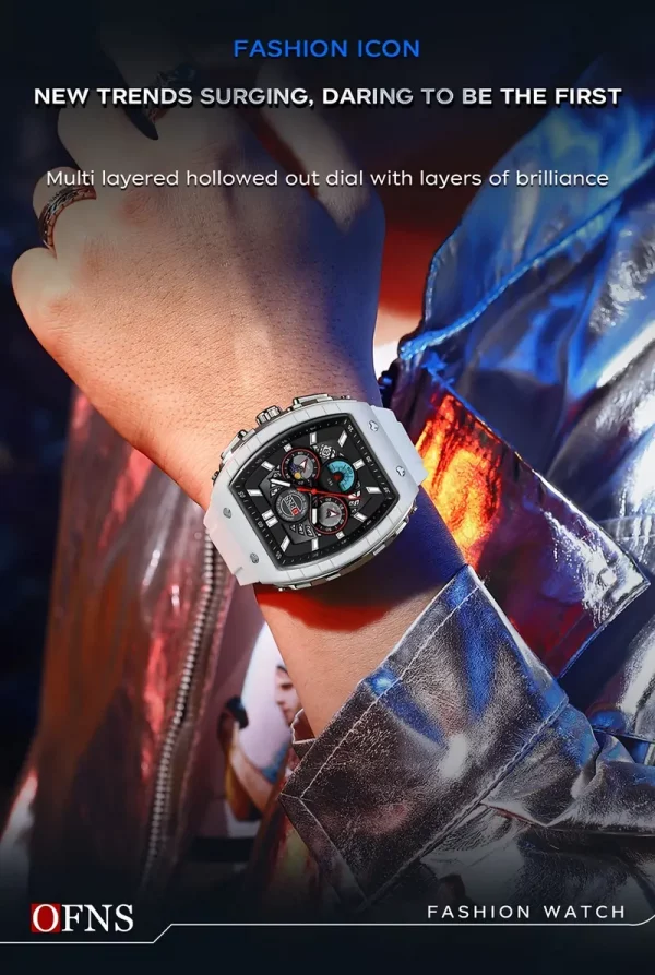 Montre étanche de luxe à quartz – Chronographe avec calendrier lumineux – Image 3