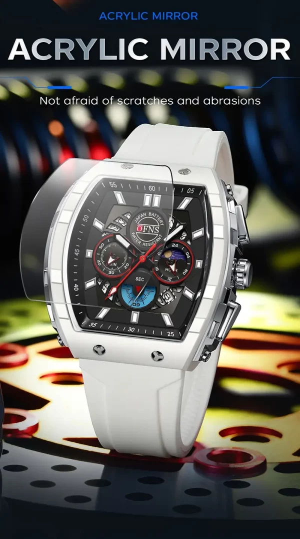 Montre étanche de luxe à quartz – Chronographe avec calendrier lumineux – Image 5