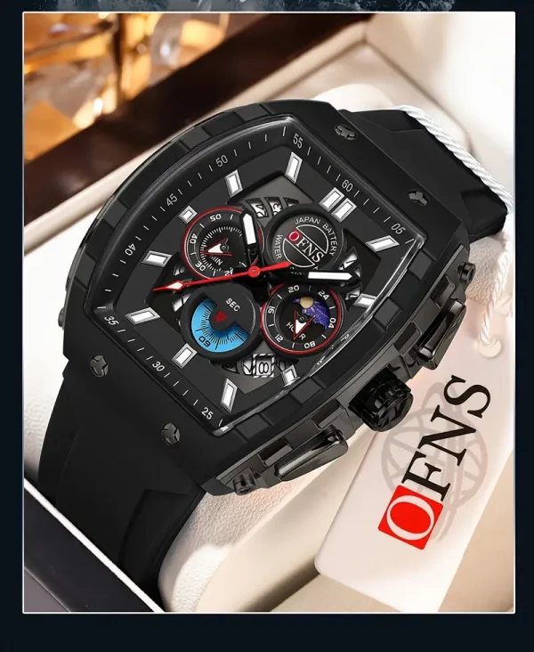 Montre étanche de luxe à quartz – Chronographe avec calendrier lumineux – Image 6