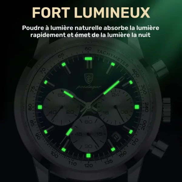 Montre Chronographe de Luxe POEDAGAR – Homme – Image 4