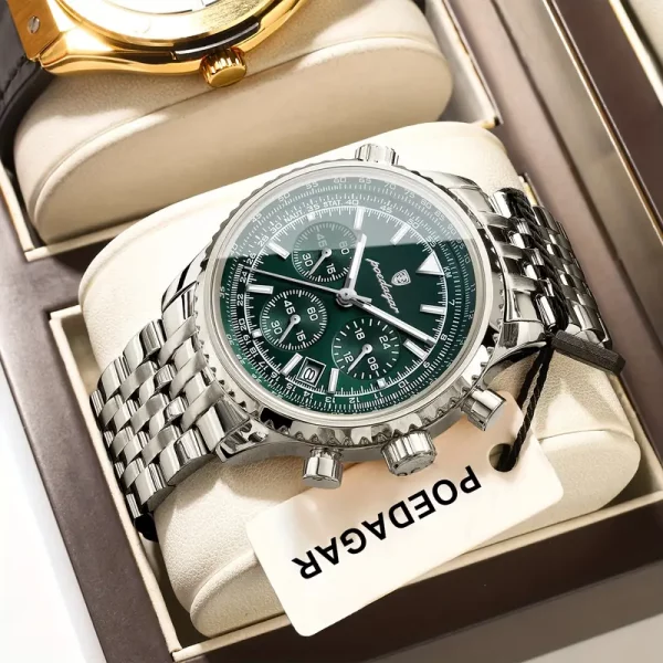Montre Chronographe POEDAGAR – Unisexe en Acier Inoxydable de Luxe – Image 2