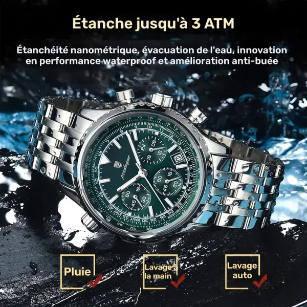 Montre Chronographe POEDAGAR – Unisexe en Acier Inoxydable de Luxe – Image 3