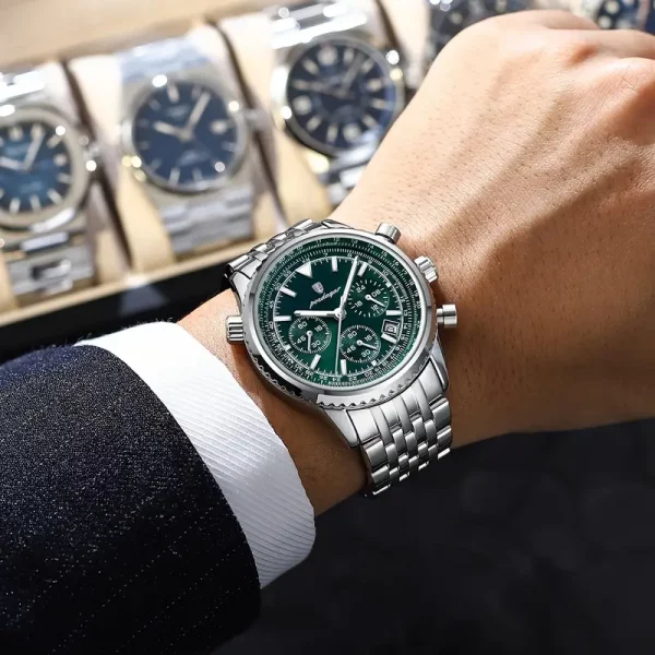 Montre Chronographe POEDAGAR – Unisexe en Acier Inoxydable de Luxe – Image 6
