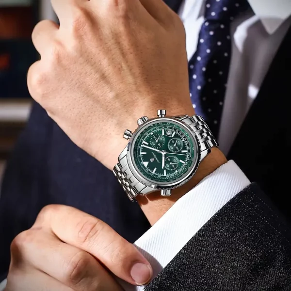Montre Chronographe POEDAGAR – Unisexe en Acier Inoxydable de Luxe – Image 7