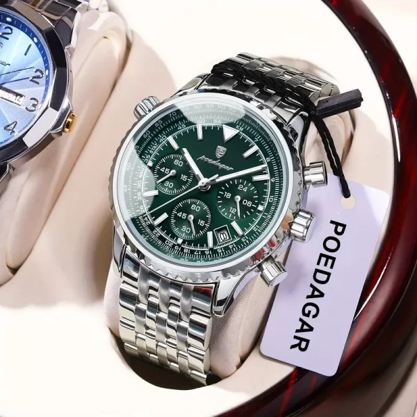 Montre Chronographe POEDAGAR – Unisexe en Acier Inoxydable de Luxe – Image 8