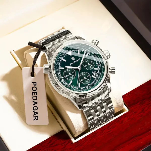 Montre Chronographe POEDAGAR – Unisexe en Acier Inoxydable de Luxe – Image 10